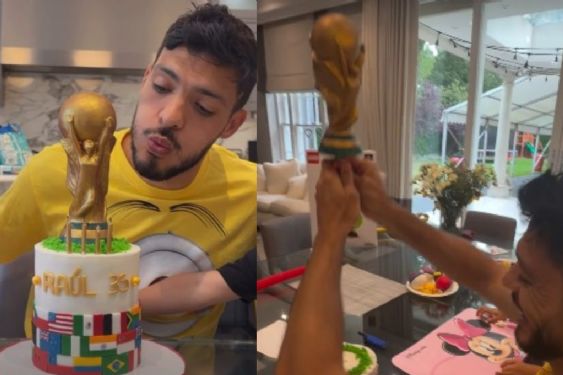 Foto de: Raúl Jiménez celebra su cumpleaños levantando la Copa del Mundo; ¿cuál fue su deseo?