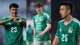 Foto que representa a Tala, Hormiga, Alvarado, Romo, Vega y Gallardo llegan a la concentración de la Selección Mexicana