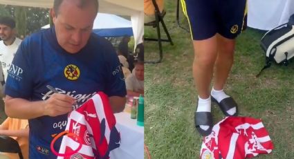 ¿Qué pasó? Cuauhtémoc Blanco firma playera de Chivas y luego la "patea" | VIDEO