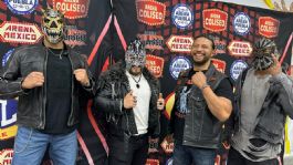 Foto que representa a Máquina Letal, Elemental y Explosivo se rinden ante El Terrible en el CMLL: "Vamos a muerte con él"