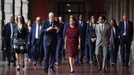 Foto que representa a Claudia Sheinbaum recibe a Gianni Infantino previo a la inauguración del Mundial 2026