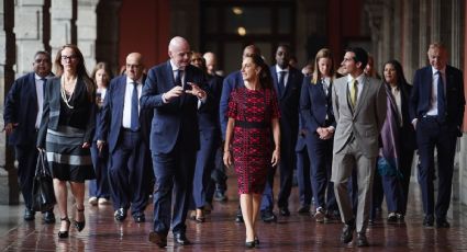 Claudia Sheinbaum recibe a Gianni Infantino previo a la inauguración del Mundial 2026