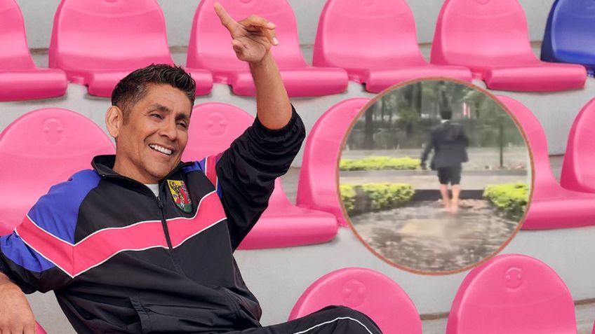 Jorge Campos cruza Reforma descalzo en la lluvia y sus fans enloquecen: “Eres el número 1”