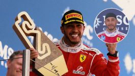 Foto que representa a Hamilton rompe en llanto tras su primer triunfo histórico con Ferrari en Barcelona | VIDEO