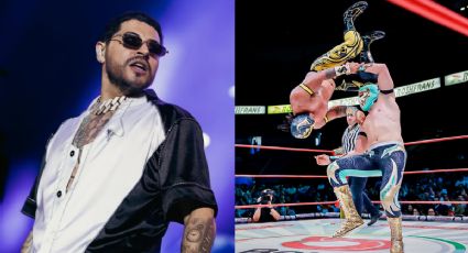 ¿De cantante a luchador? Eduin Caz aparece por sorpresa junto a Máscara Dorada en el CMLL